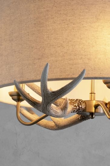Silver antler shop ceiling light