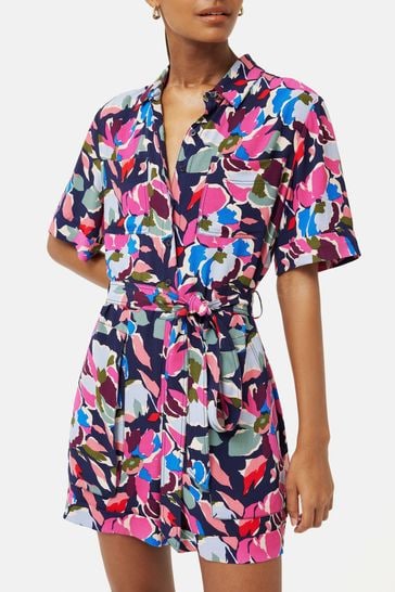 Jigsaw Red Graphic Pansy Playsuit
