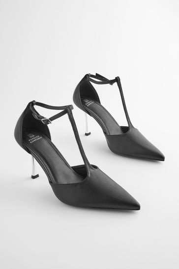 Buy Black Forever Comfort T Bar Metallic Heel Shoes from Next Canada