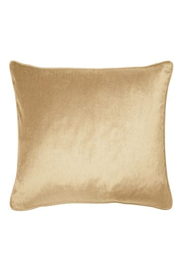 Buy Laura Ashley Velvet Gold Square Nigella Cushion from Next Luxembourg
