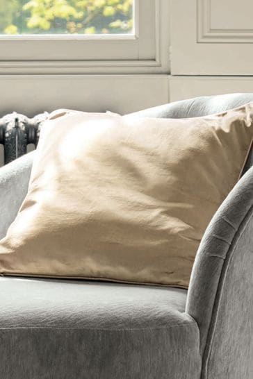 Buy Laura Ashley Velvet Gold Square Nigella Cushion from Next Luxembourg