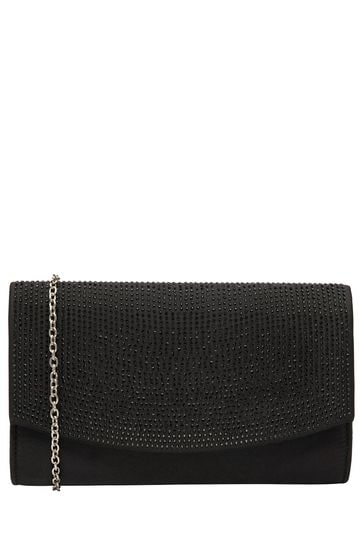 Ravel Black Sliver Clutch Bag with Chain