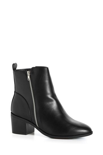 Evans Brinley Black Wide Fit Ankle Boots