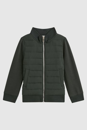 Funnel neck quilted jacket top