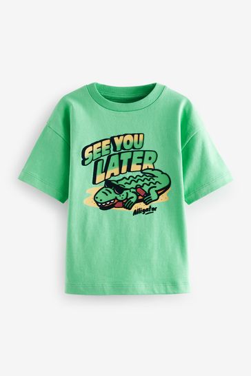 Green Alligator Short Sleeve Character T-Shirt (3mths-7yrs)