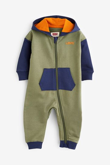 Levi s Green Levi s Baby Boys Khaki Green Coverall Sleepsuit