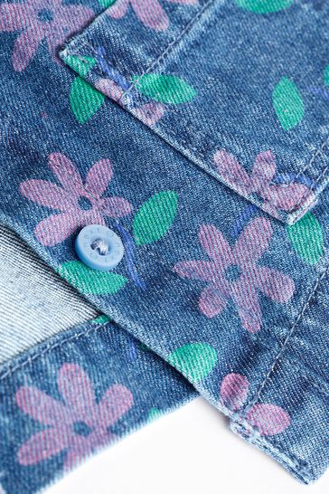 Buy Printed Denim Floral Baby Jacket Jeans And T Shirt 3 Piece