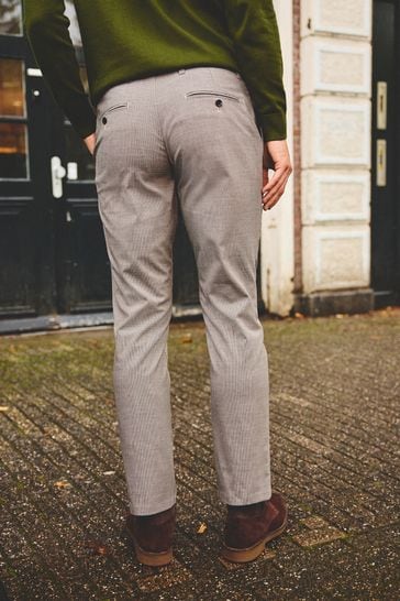 Neutral Puppytooth Chino Trousers