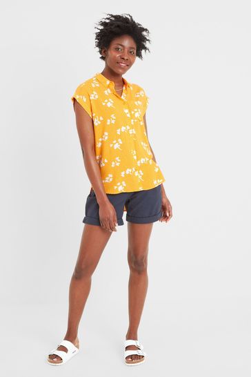 Yellow short sleeve new arrivals shirt womens