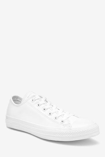 White leather chuck taylors low on sale