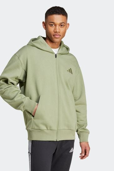 adidas Green All Season Fleece Zip Up Hoodie
