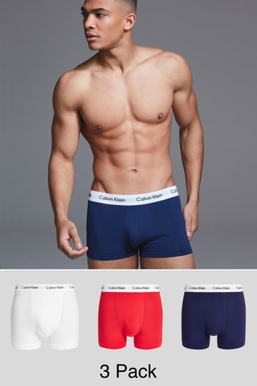 Buy Calvin Klein Cotton Stretch Low Rise Trunks 3 Pack from Next United  Arab Emirates