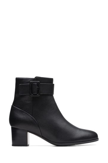 Buy Clarks Black Leather Loken Zip Up Boots from Next Luxembourg