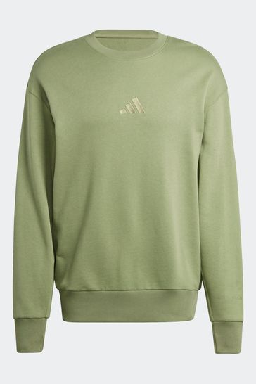 adidas Green All Season French Terry Crew Sweatshirt