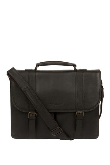 Mens black leather work sales bag