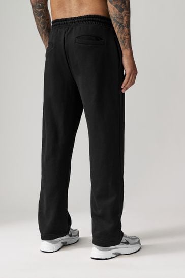 Wide leg black joggers hot sale