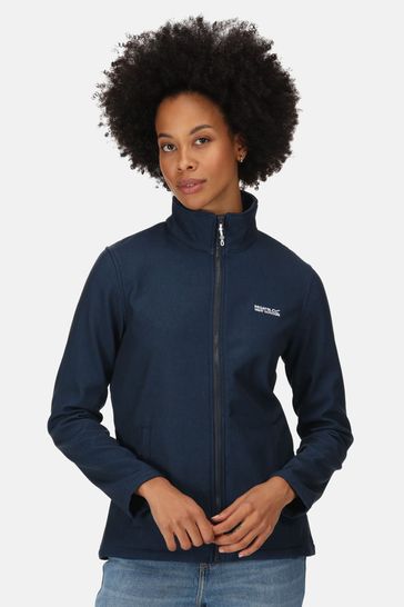 Dark Blue Regatta Womens Connie V Full Zip Water Resistance Softshell Jacket