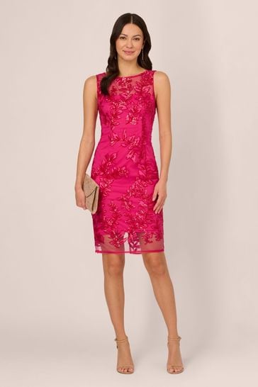 Buy Adrianna Papell Pink Sequin Leaf Sheath Dress from Next Ireland