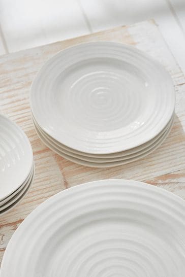 Portmeirion Set of 4 White Dinner Plate Set