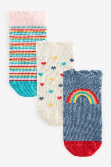 Multi Rainbow Baby Socks 3 Pack (0mths-2yrs)