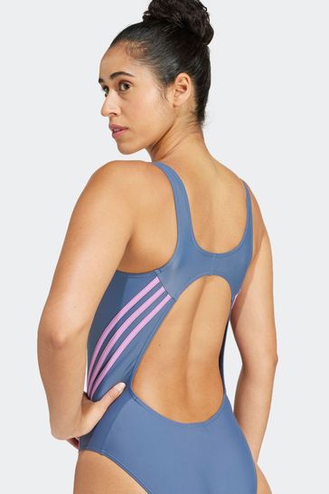 Buy adidas Blue 3 Stripe Swimsuit from Next Denmark