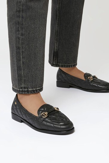 Buy Dune London Black Games Quilted Snaffle Loafers from Next Ireland