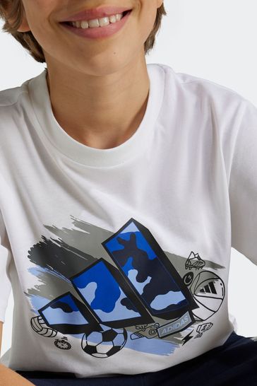 Boys white adidas clearance
