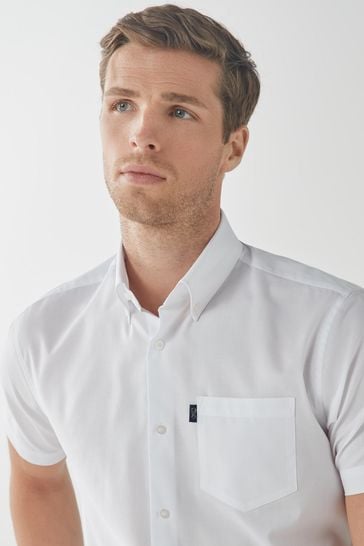 White short clearance sleeve button down