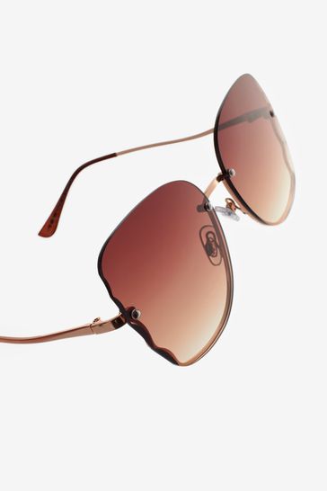 Rose gold rimless sunglasses new arrivals