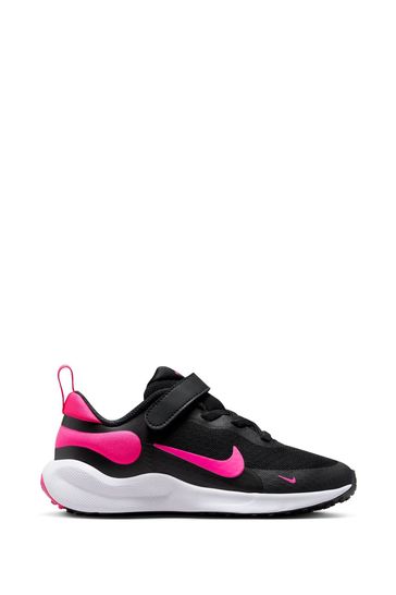 Nike Black/Pink Junior Revolution 7 Trainers