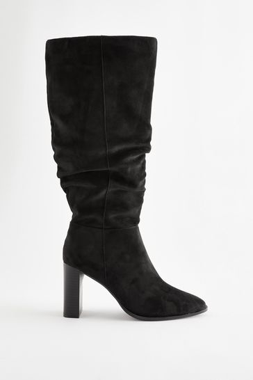 Buy Black Forever Comfort Knee High Slouch Heel Boots from Next