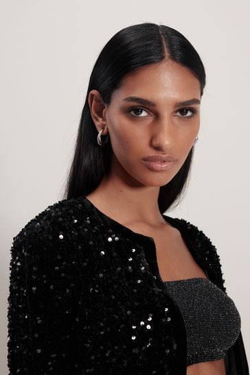 Next black sequin hot sale jacket