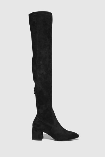 Schuh Black Daz Pointed Over The Knee Boots