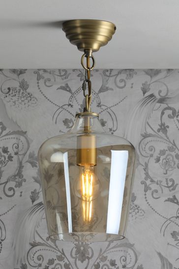 Laura Ashley Brass Ockley Pendant Ceiling Light