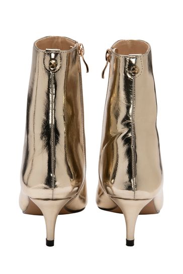 Buy Ravel Gold Stiletto Heel Zip Up Ankle Boots from Next Singapore