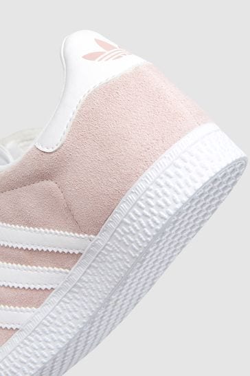 adidas pale pink gazelle suede trainers
