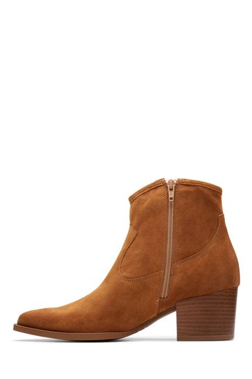 Buy Clarks Brown Suede Elder Rae Western Boots from Next Luxembourg