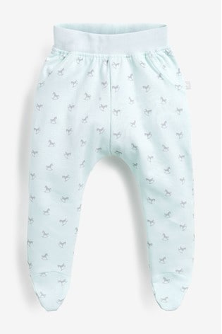 The Little Tailor Blue All Over Print Rocking Horse Jersey Slouch Pants