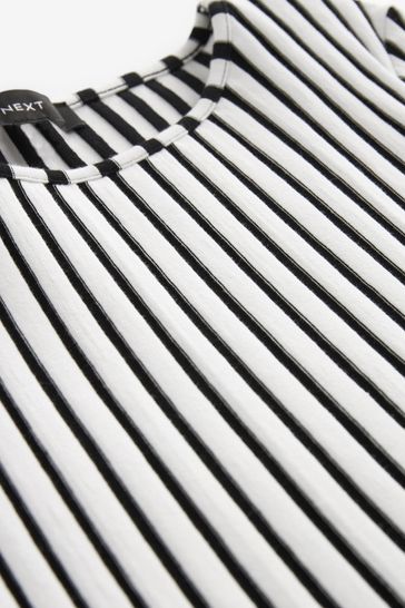 Buy Black White Monochrome Striped Ribbed Maxi Dress from Next Bahrain