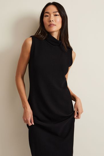 Phase Eight Jessica Jersey Bodycon Midi Black Dress