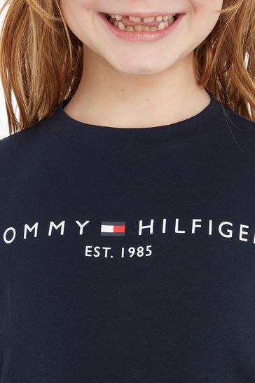 Buy Tommy Hilfiger Girls Blue Essential Logo Long Sleeve T Shirt