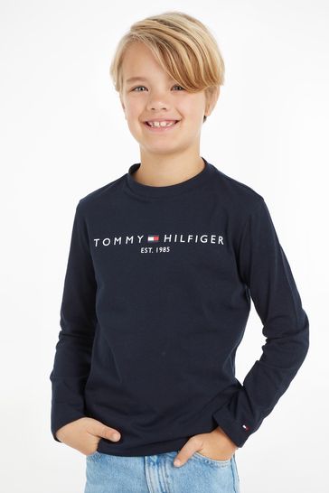 Tommy hilfiger logo best sale long sleeve tee
