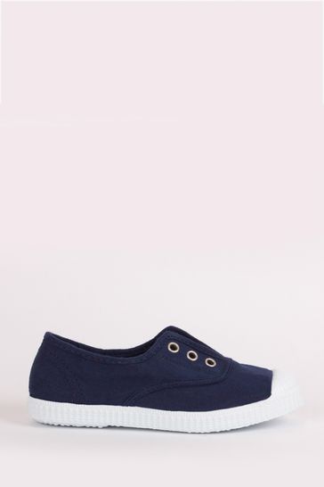 navy canvas shoes