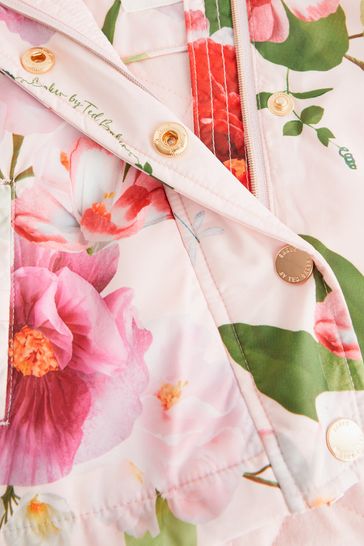 Baker by Ted Baker Shower Resistant Pink Floral Rain Mac