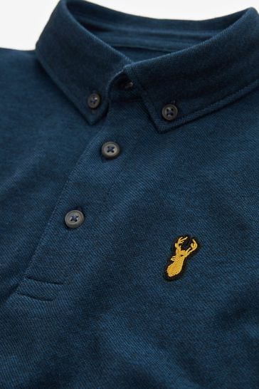 Navy blue long best sale sleeve polo shirt