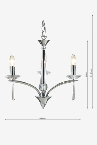 Dar Lighting Silver Hyperion 3 Light Armed Ceiling Light Fitting