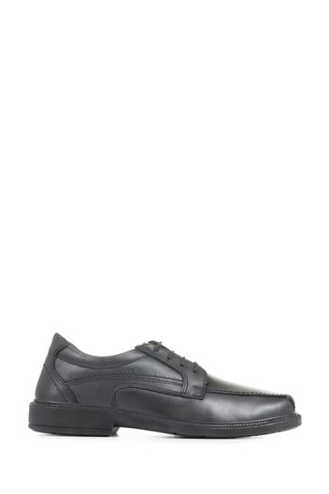 Pavers Wide Fit Leather Lace-Up Black	Shoes