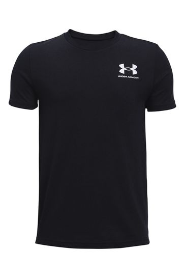 Under Armour Black Boys Youth Sportstyle Left Chest Logo T-Shirt