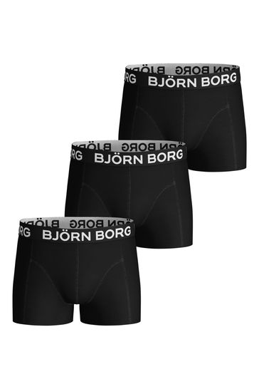 Bjorn Borg Black Sammy Solid Shorts Three Pack