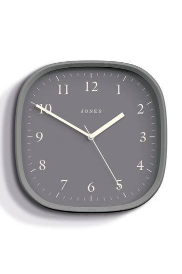 Jones Clocks Grey Marvel Pepper Grey Wall Clock